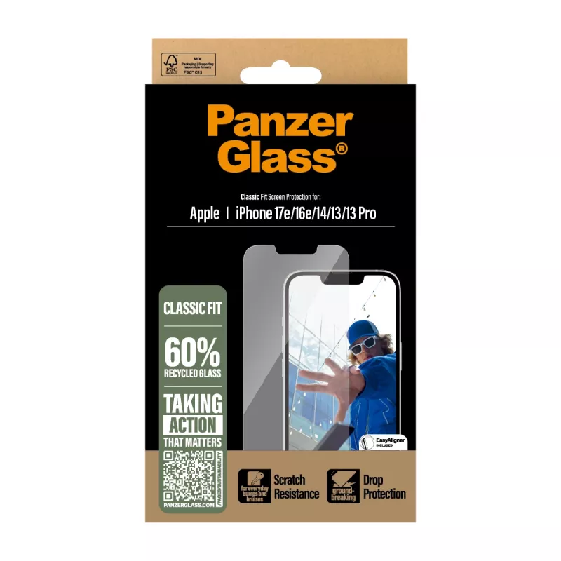 PanzerGlass ® Screen Protector iPhone 17e | 16e | 14 | 13 | 13 Pro | Classic Fit w. EasyAligner