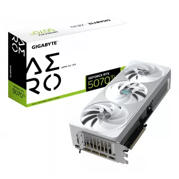Graphics card GIGABYTE GeForce RTX 5070 Ti 16GB GDDR7, PCIe 5.0, 8960 CUDA, 30000 MHz, 256-bit, WINDFORCE 3X, white