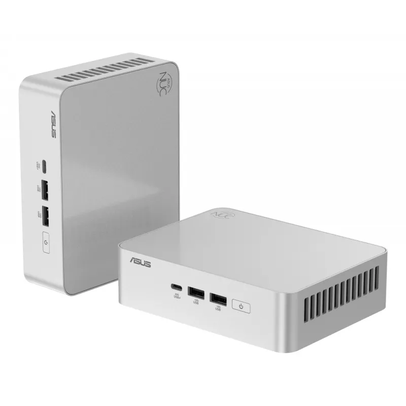 Mini PC barebone ASUS NUC 15 Pro+ RNUC15CRSU900002 — Intel Core Ultra 9 (16 cores/16 threads), DDR5 up to 192 GB, Intel Arc 140T, Wi‑Fi 7, 2x HDMI 2.1, 2x Thunderbolt 4
