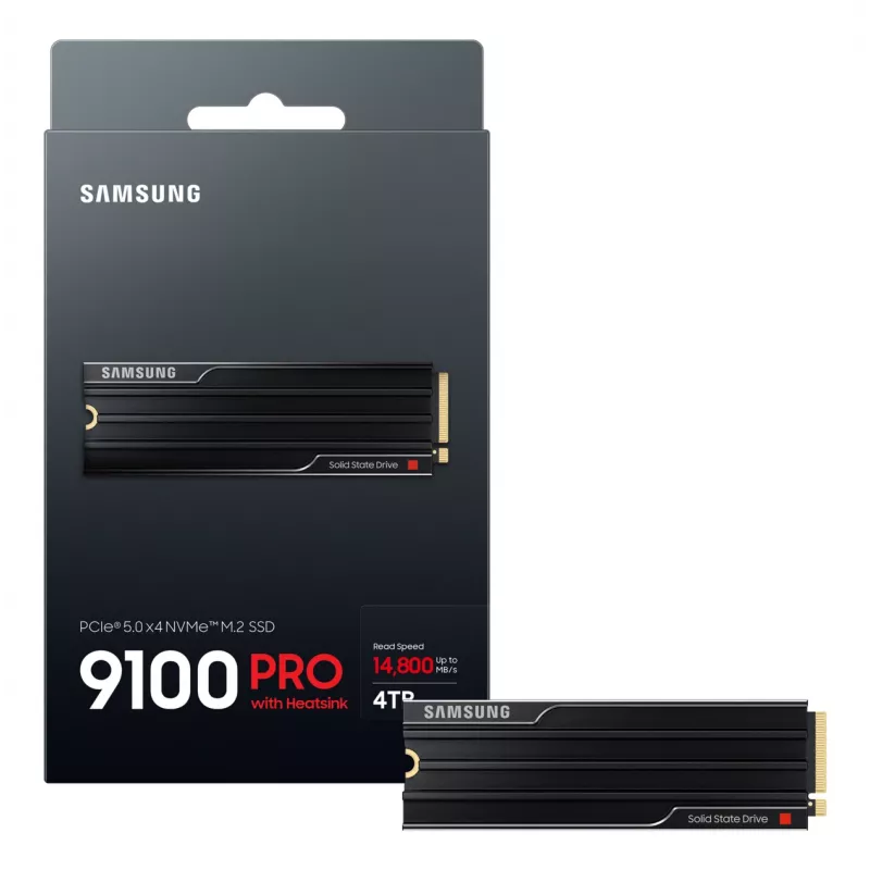 Samsung 9100 PRO Heatsink PCIe® 5.0 NVMe™ M.2 SSD - 4 TB, 4 TB, M.2, 14800 MB/s