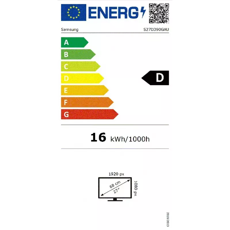 Samsung S27D390GAU computer monitor 68.6 cm (27 inch) 1920 x 1080 pixels Full HD LED Black
