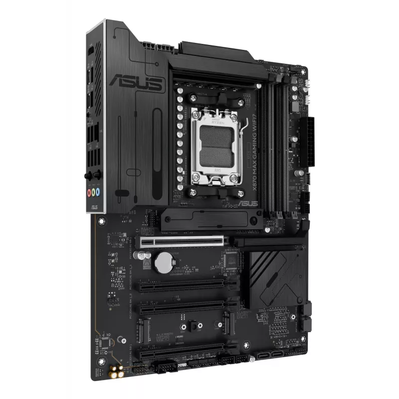 Motherboard ASUS X870 MAX GAMING WIFI7 ATX — AMD X870, Socket AM5, DDR5, 4 DIMM, 256 GB, Wi‑Fi 7, Bluetooth 5.4, 3 M.2, 2x USB4 Gen3x2