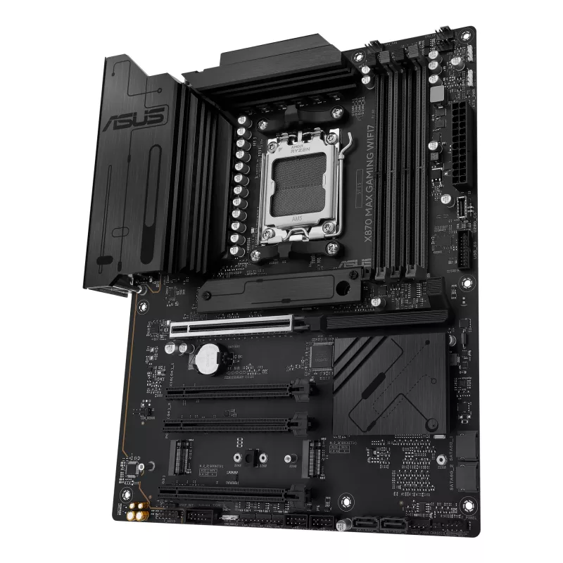 Motherboard ASUS X870 MAX GAMING WIFI7 ATX — AMD X870, Socket AM5, DDR5, 4 DIMM, 256 GB, Wi‑Fi 7, Bluetooth 5.4, 3 M.2, 2x USB4 Gen3x2