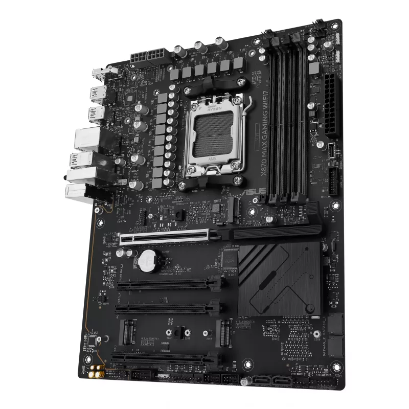 Motherboard ASUS X870 MAX GAMING WIFI7 ATX — AMD X870, Socket AM5, DDR5, 4 DIMM, 256 GB, Wi‑Fi 7, Bluetooth 5.4, 3 M.2, 2x USB4 Gen3x2