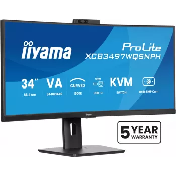 iiyama ProLite XCB3497WQSNPH-B1 computer monitor 86.4 cm (34 inch) 3440 x 1440 pixels UltraWide Quad HD LED Black