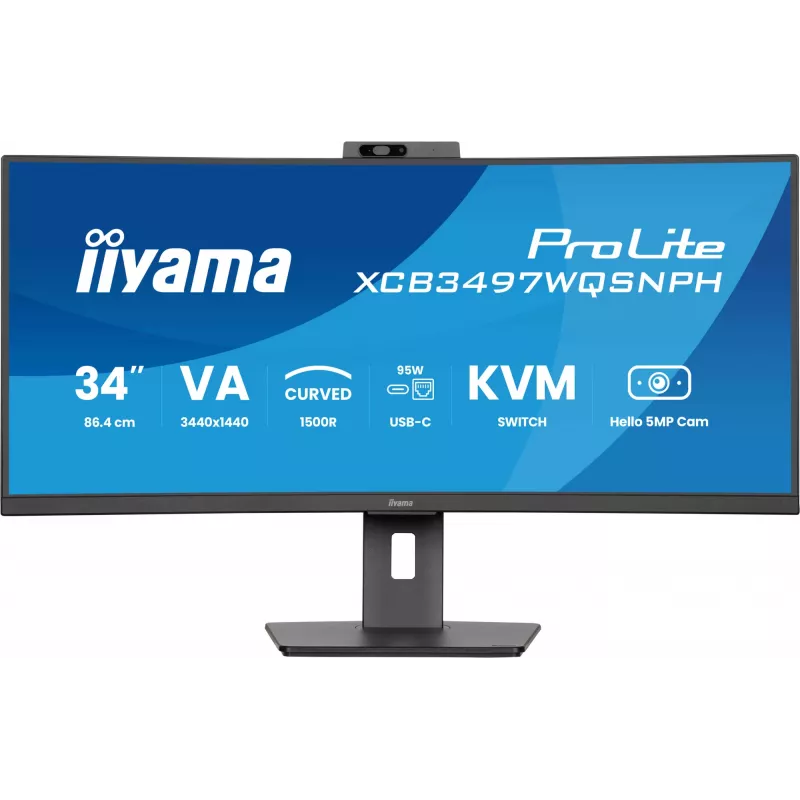 iiyama ProLite XCB3497WQSNPH-B1 computer monitor 86.4 cm (34 inch) 3440 x 1440 pixels UltraWide Quad HD LED Black
