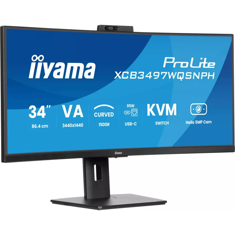 iiyama ProLite XCB3497WQSNPH-B1 computer monitor 86.4 cm (34 inch) 3440 x 1440 pixels UltraWide Quad HD LED Black