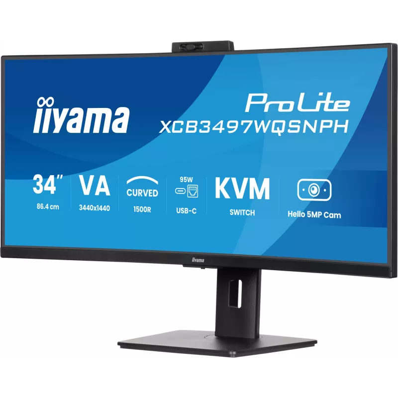 iiyama ProLite XCB3497WQSNPH-B1 computer monitor 86.4 cm (34 inch) 3440 x 1440 pixels UltraWide Quad HD LED Black