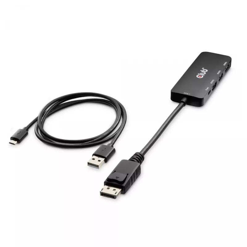CLUB3D DisplayPort™ to Triple HDMI™ 8K60Hz Hub, DisplayPort, HDMI, 2.1b/1.4a, 13.5 Mbit/s, 120 Hz, 3840 x 2160, 7680 x 4320