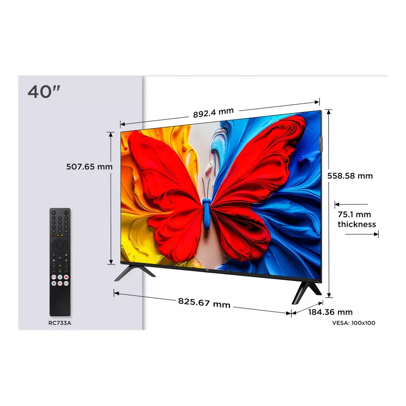 TCL 40S5K TV 101.6 cm (40 inch) Full HD Smart TV Wi-Fi Black