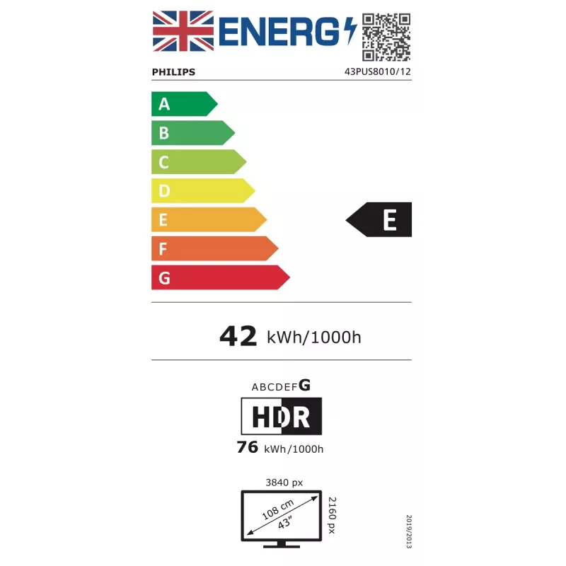 Philips 43PUS8010/12 TV 109.2 cm (43 inch) 4K Ultra HD Smart TV Wi-Fi Black