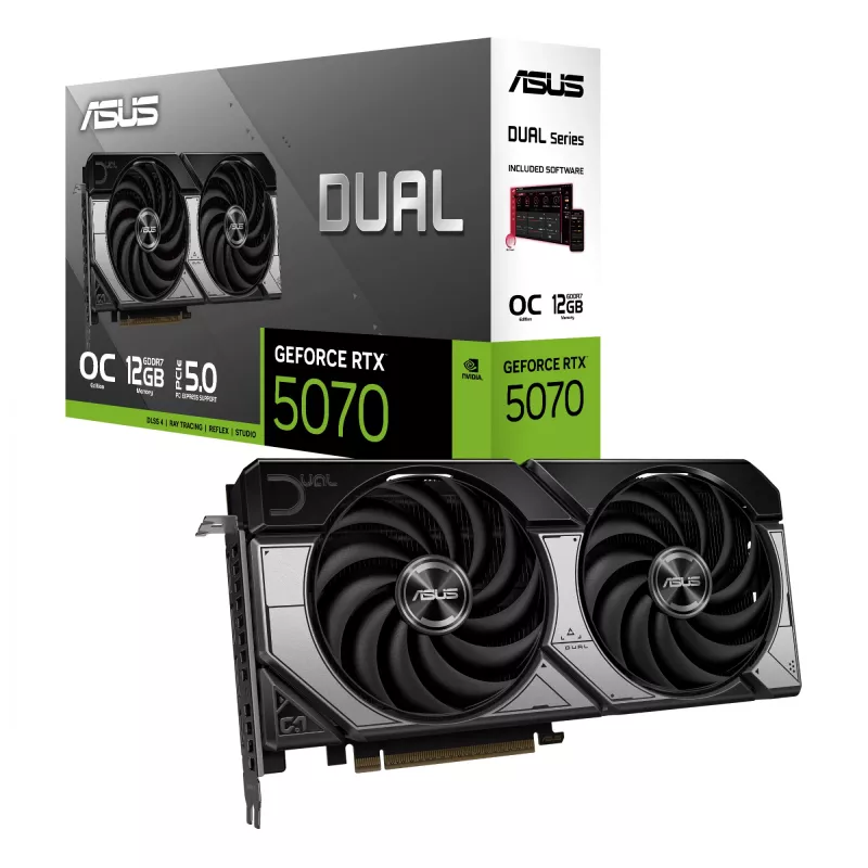 Graphics Card ASUS GeForce RTX 5070 — 12 GB GDDR7, PCIe 5.0, 192-bit, 3x DisplayPort 2.1b, 1x HDMI 2.1b
