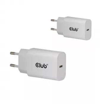 USB‑C Charger 2‑Pack CLUB3D CAC-3020, 30W total, White