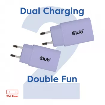 Power adapter club 3d USB-C charger 30W 2-pack compact for phones and tablets