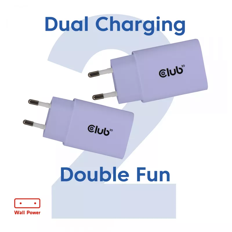 Power adapter club 3d USB-C charger 30W 2-pack compact for phones and tablets