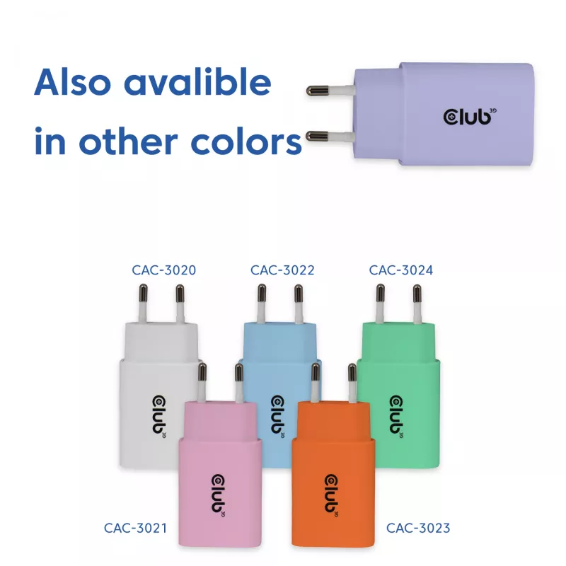 Power adapter club 3d USB-C charger 30W 2-pack compact for phones and tablets