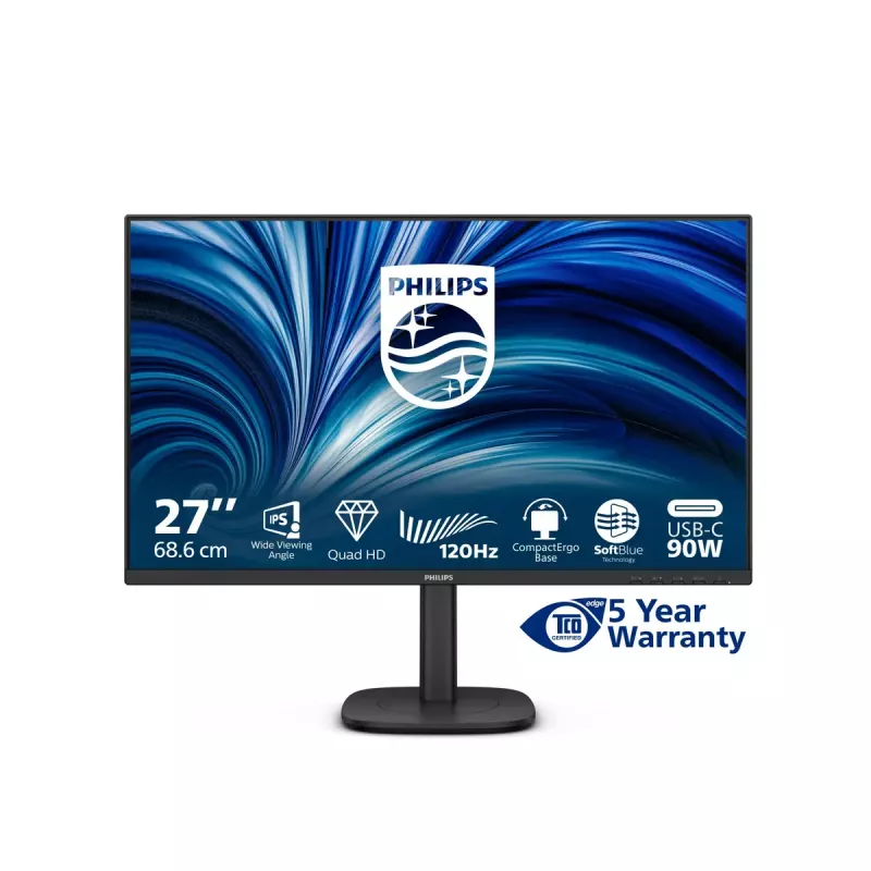 Philips 3000 series 27B2U3601/00 computer monitor 68.6 cm (27 inch) 2560 x 1440 pixels Quad HD LCD Black