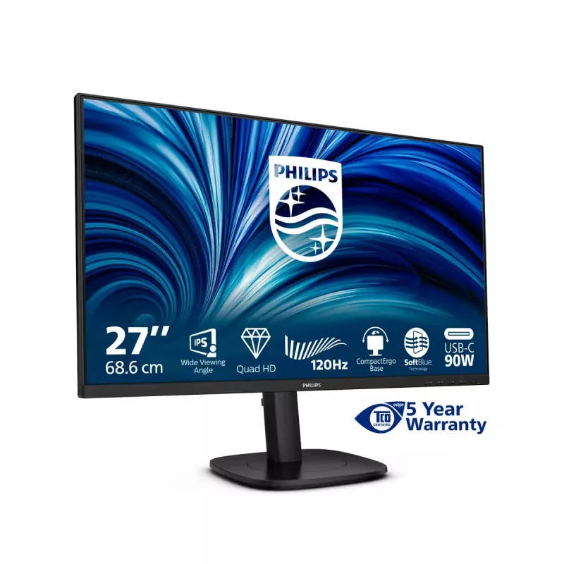 Philips 3000 series 27B2U3601/00 computer monitor 68.6 cm (27 inch) 2560 x 1440 pixels Quad HD LCD Black