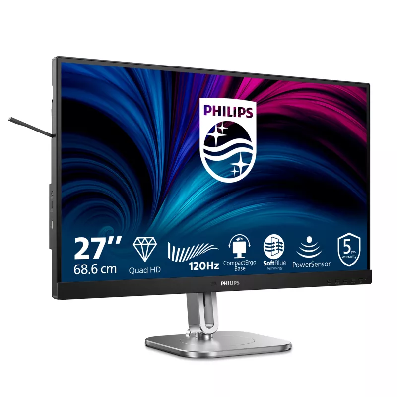 Philips 4000 series 27B2N4500/00 computer monitor 68.6 cm (27 inch) 2560 x 1440 pixels Quad HD LCD Grey