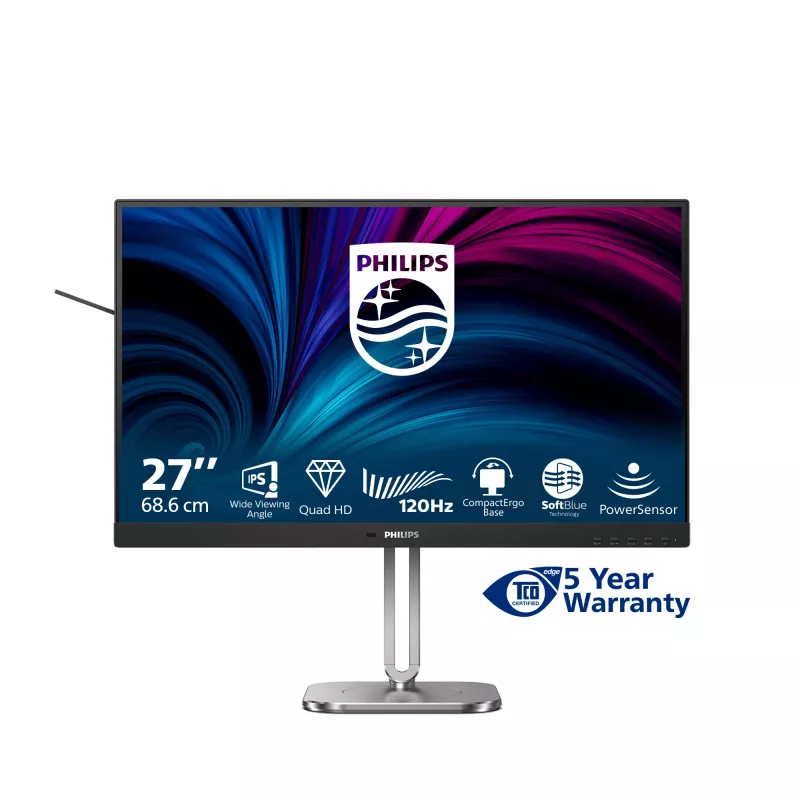 Philips 4000 series 27B2N4500/00 computer monitor 68.6 cm (27 inch) 2560 x 1440 pixels Quad HD LCD Grey