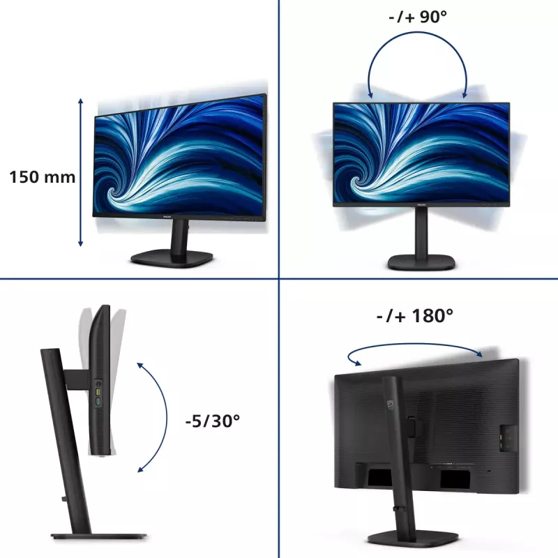Philips 3000 series 24B2N3200J/00 computer monitor 60.5 cm (23.8 inch) 1920 x 1080 pixels Full HD LCD Black