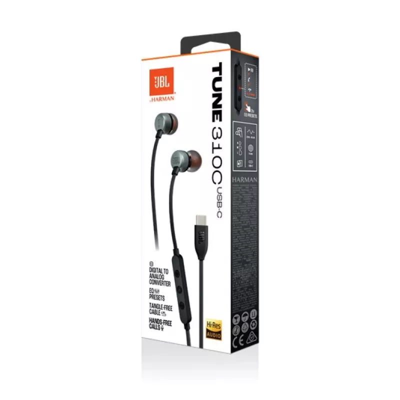 JBL Tune 310C Headset Wired In-ear Calls/Music USB Type-C Black