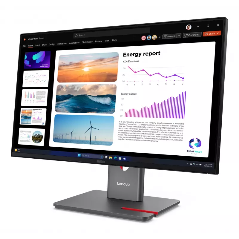 Lenovo ThinkVision P24Q-40 Monitor, 60.5 cm (23.8 inch), 2560 x 1440 pixels, Quad HD, LCD, 6 ms, Black