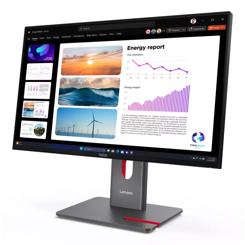 Lenovo ThinkVision P24Q-40 Monitor, 60.5 cm (23.8 inch), 2560 x 1440 pixels, Quad HD, LCD, 6 ms, Black
