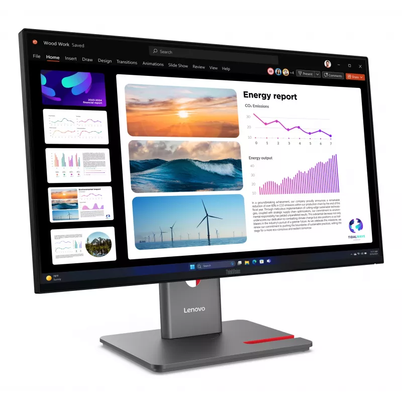 Lenovo ThinkVision P24Q-40 Monitor, 60.5 cm (23.8 inch), 2560 x 1440 pixels, Quad HD, LCD, 6 ms, Black