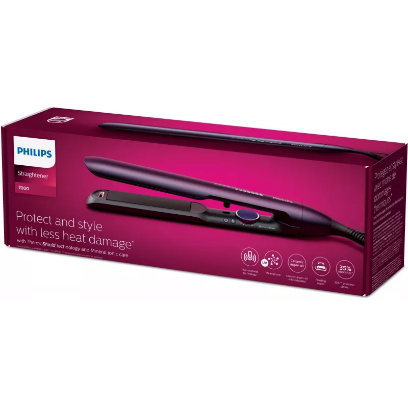 Philips 7000 series BHS752/00 hair straightener, 2 m cord, purple