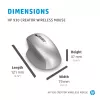 HP 930 Creator Wireless Mouse, Right-hand, Bluetooth, 3000 DPI, Silver
