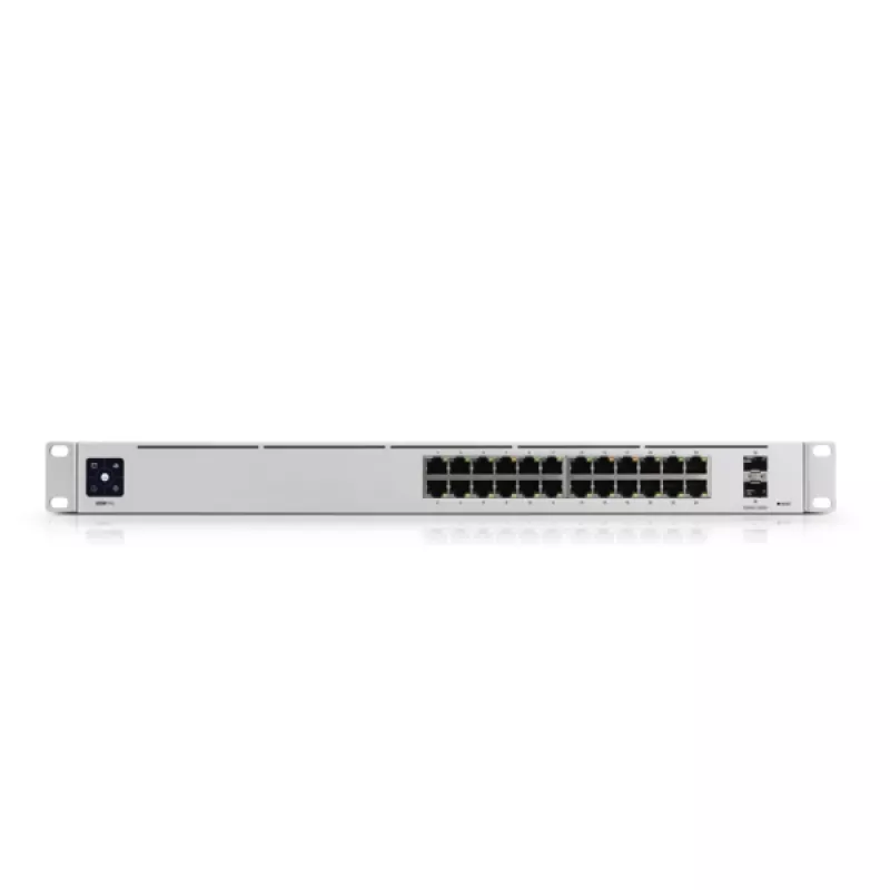 Managed switch UBIQUITI USW-PRO-24-EU — 24× Gigabit RJ-45, 2× SFP+, L2/L3, rack-mount, silver