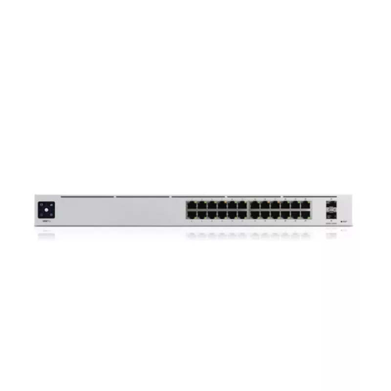 Managed switch UBIQUITI USW-PRO-24-EU — 24× Gigabit RJ-45, 2× SFP+, L2/L3, rack-mount, silver