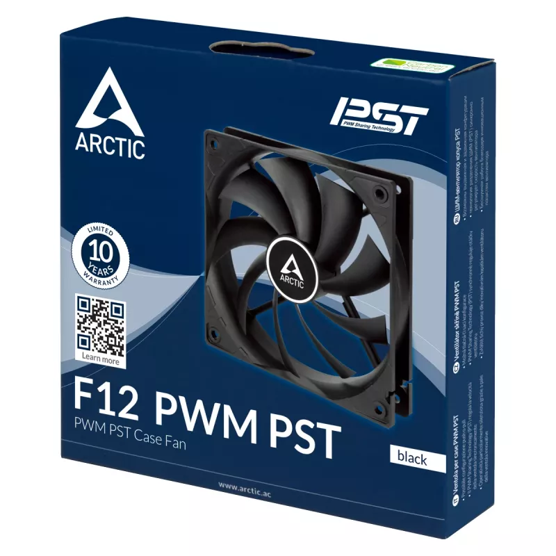 ARCTIC F12 PWM PST 120 mm PWM PST Case Fan, Fan, 12 cm, 230 RPM, 1350 RPM, 0.3 sone, 90.1 m³/h