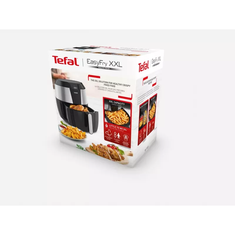 Tefal Easy Fry EY701D Single 5.6 L Stand-alone 1850 W Hot air fryer Black, Stainless steel