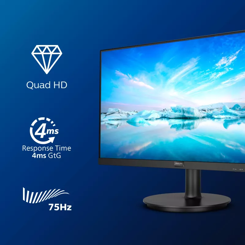 Philips V Line 275V8LA/00 computer monitor 68.6 cm (27 inch) 2560 x 1440 pixels Quad HD LED Black