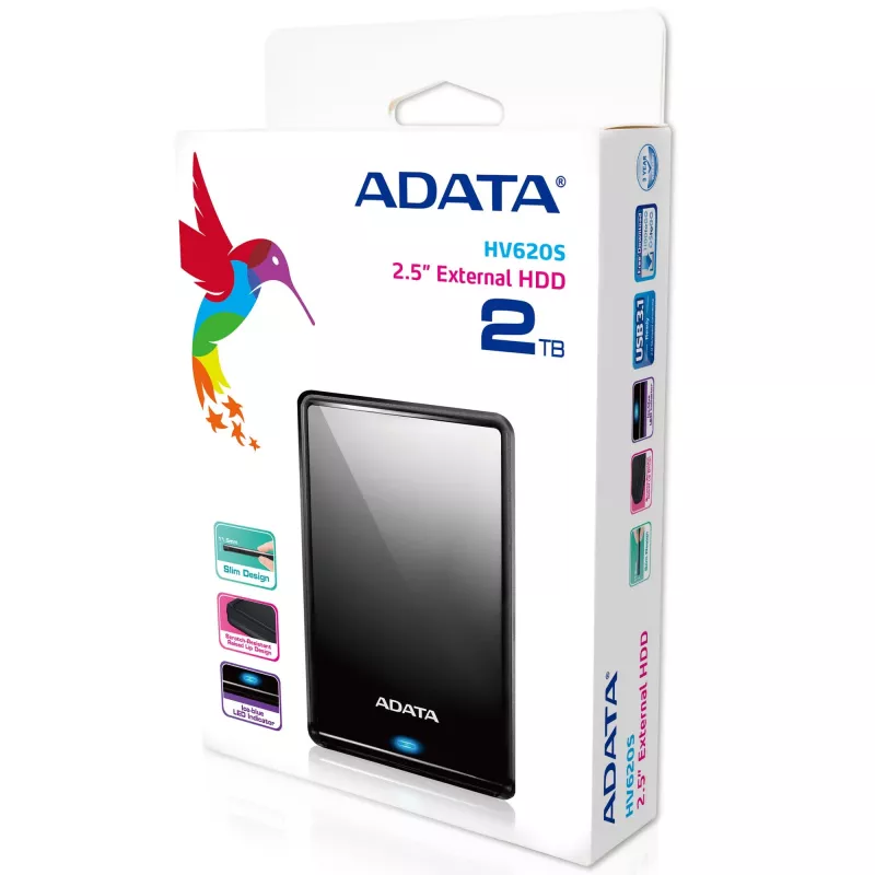 ADATA AHV620S-2TU3-CBK external hard drive 2 TB 2.5 inch Micro-USB B 3.2 Gen 1 (3.1 Gen 1) Black
