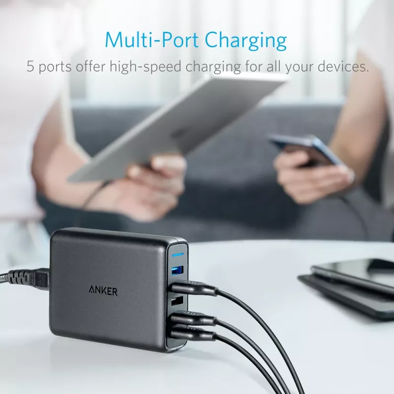 ANKER Powerport Speed 5 2x Quick Charge 3.0 Eu Black