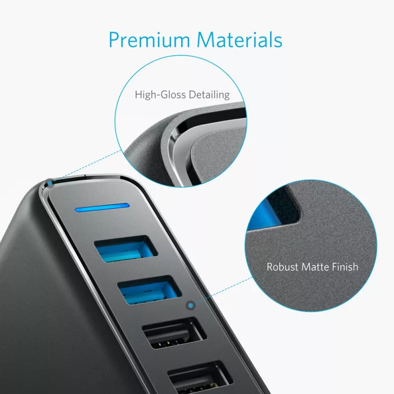 ANKER Powerport Speed 5 2x Quick Charge 3.0 Eu Black