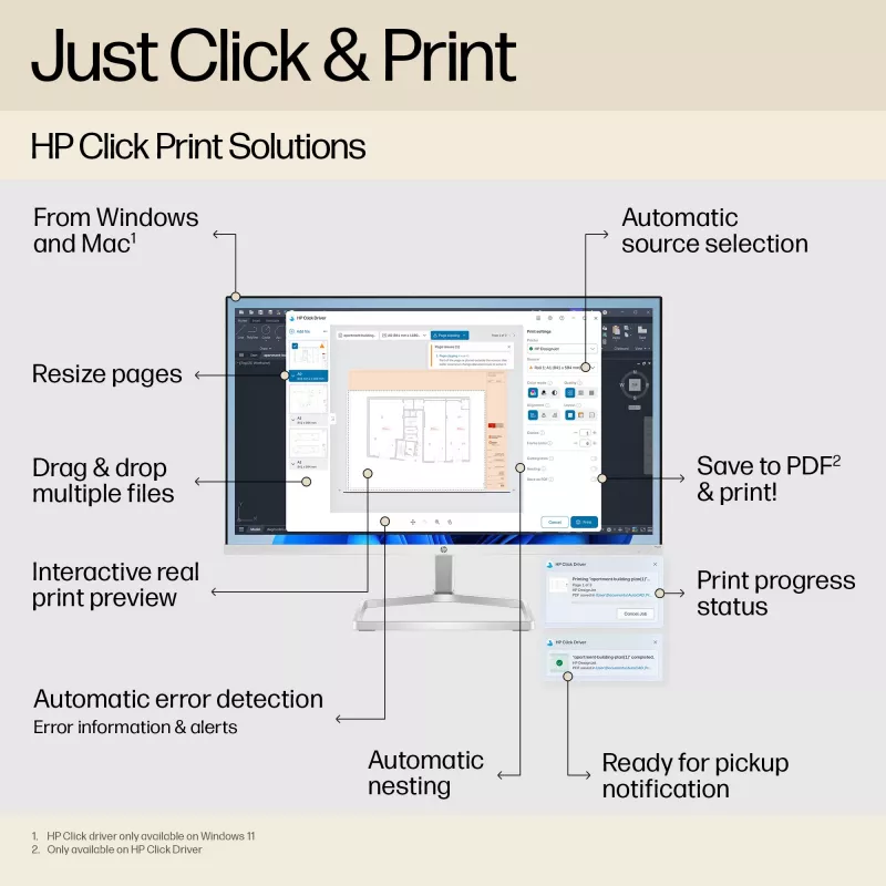 HP Designjet T250 24-in Printer 2025 edition, Thermal inkjet, 2400 x 1200 DPI, JPEG, URF, Black, Cyan, Magenta, Yellow, 2400 x 1200 DPI, 1 (cyan, magenta, yellow, black)