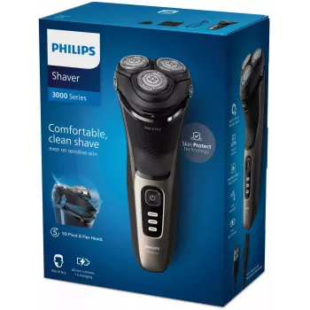 Electric shaver Philips 3000 Series S3242/12 — 3-head rotary, Wet & Dry, 60 min runtime, Lithium-Ion