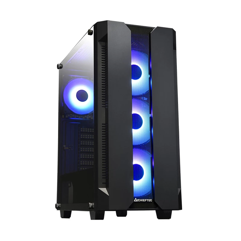 PC case CHIEFTEC GS-01B-OP Tower Black — tempered glass, RGB fans, supports ATX/Micro-ATX, GPU up to 320 mm
