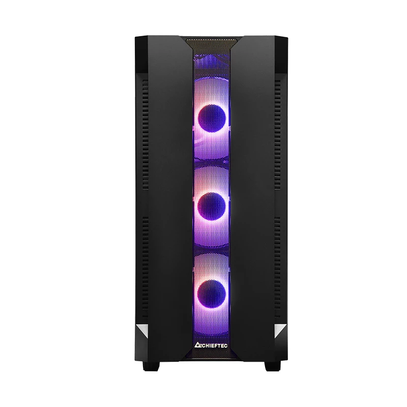 PC case CHIEFTEC GS-01B-OP Tower Black — tempered glass, RGB fans, supports ATX/Micro-ATX, GPU up to 320 mm