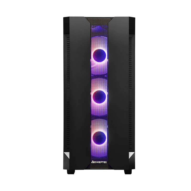 PC case CHIEFTEC GS-01B-OP Tower Black — tempered glass, RGB fans, supports ATX/Micro-ATX, GPU up to 320 mm