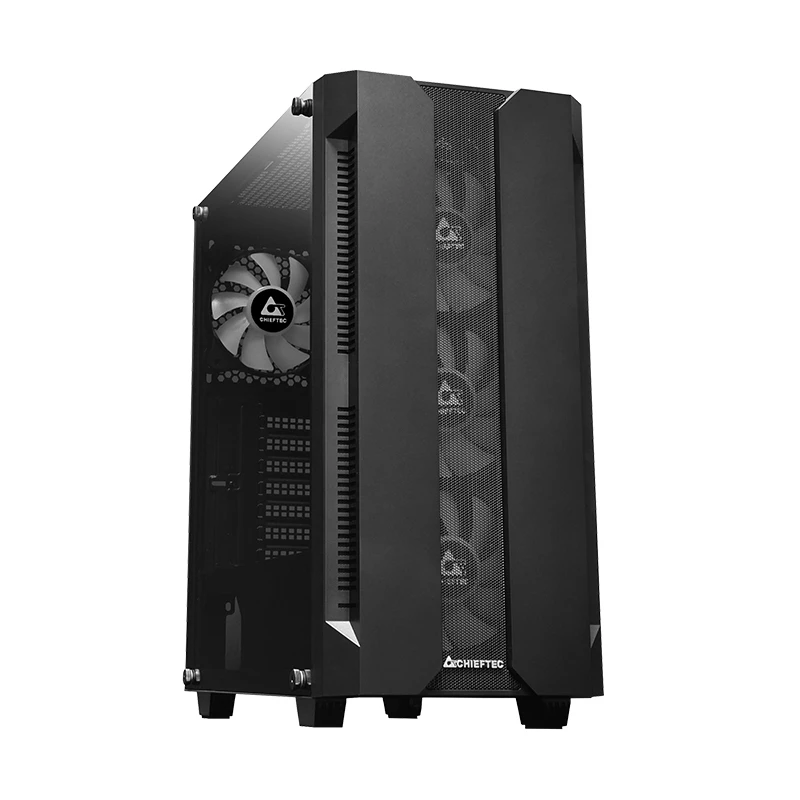 PC case CHIEFTEC GS-01B-OP Tower Black — tempered glass, RGB fans, supports ATX/Micro-ATX, GPU up to 320 mm