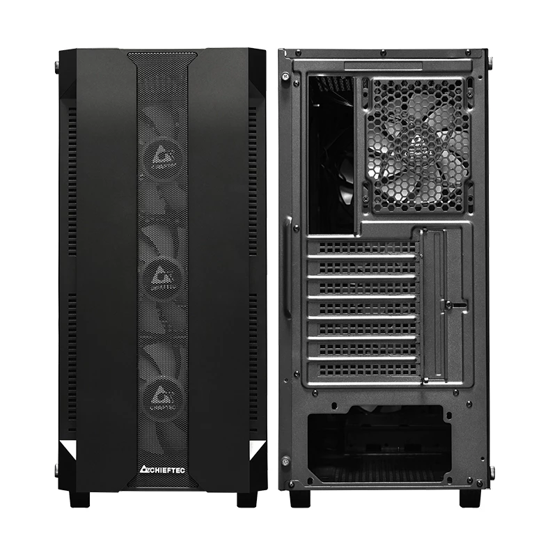 PC case CHIEFTEC GS-01B-OP Tower Black — tempered glass, RGB fans, supports ATX/Micro-ATX, GPU up to 320 mm