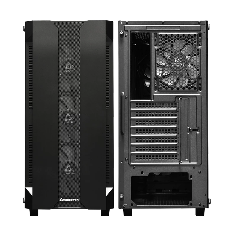 PC case CHIEFTEC GS-01B-OP Tower Black — tempered glass, RGB fans, supports ATX/Micro-ATX, GPU up to 320 mm