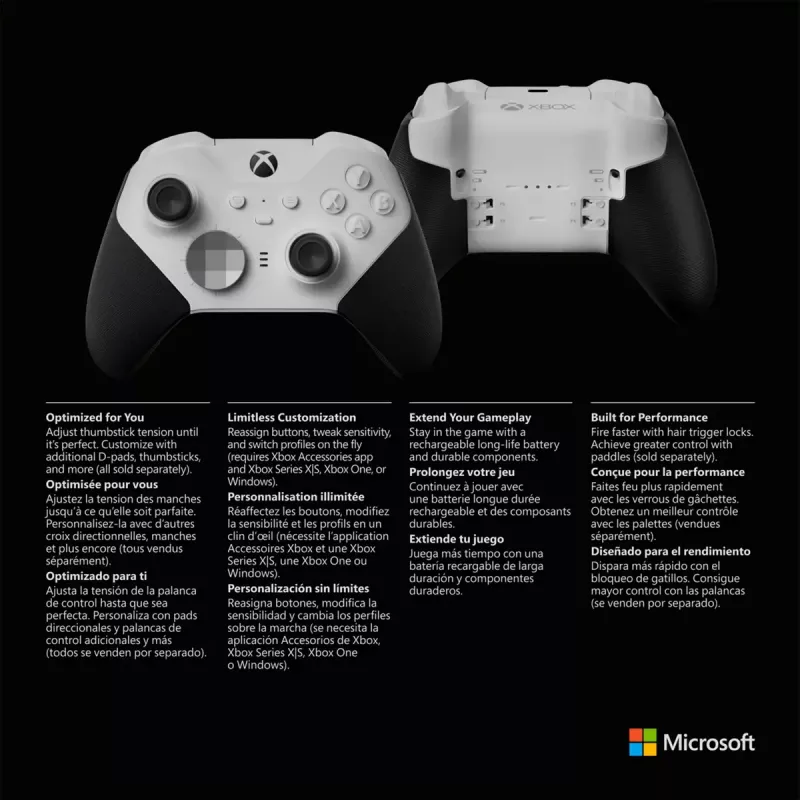 Gamepad Microsoft Xbox Elite Wireless Series 2 Core Black White Bluetooth USB