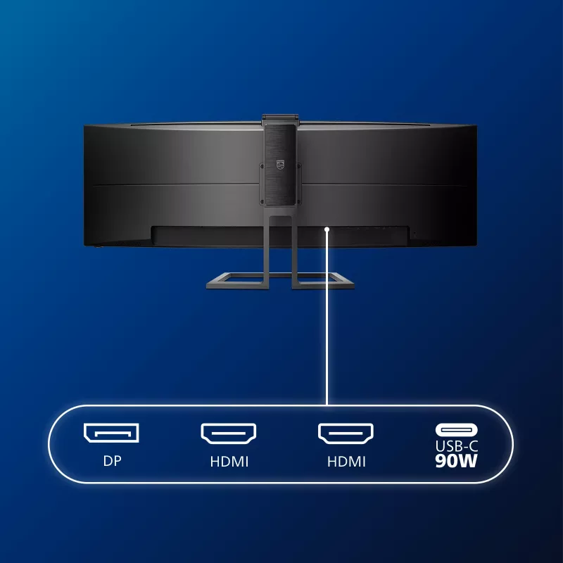 Philips P Line 32:9 SuperWide curved LCD display 499P9H/00, 124 cm (48.8 inch), 5120 x 1440 pixels, UltraWide Dual Quad HD, LCD, 5 ms, Black