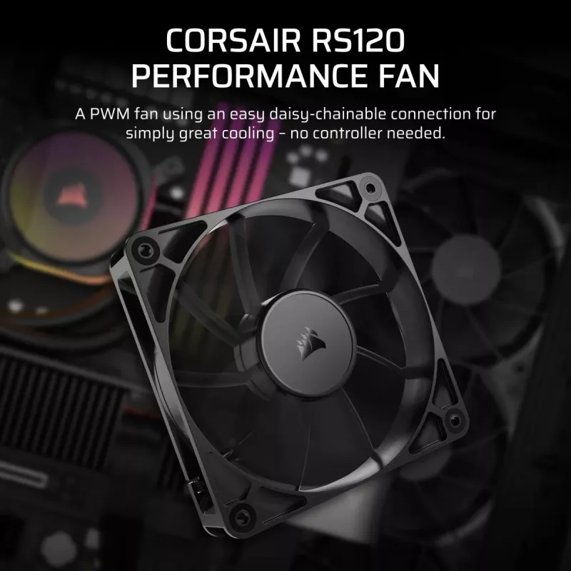 Fan Corsair RS120 12 cm Black 420-2100 RPM 0.2-4.15 mmH2O